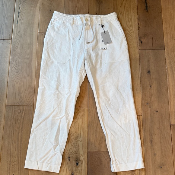 Mango man slim crop fit linen/cotton pants - Picture 1 of 2